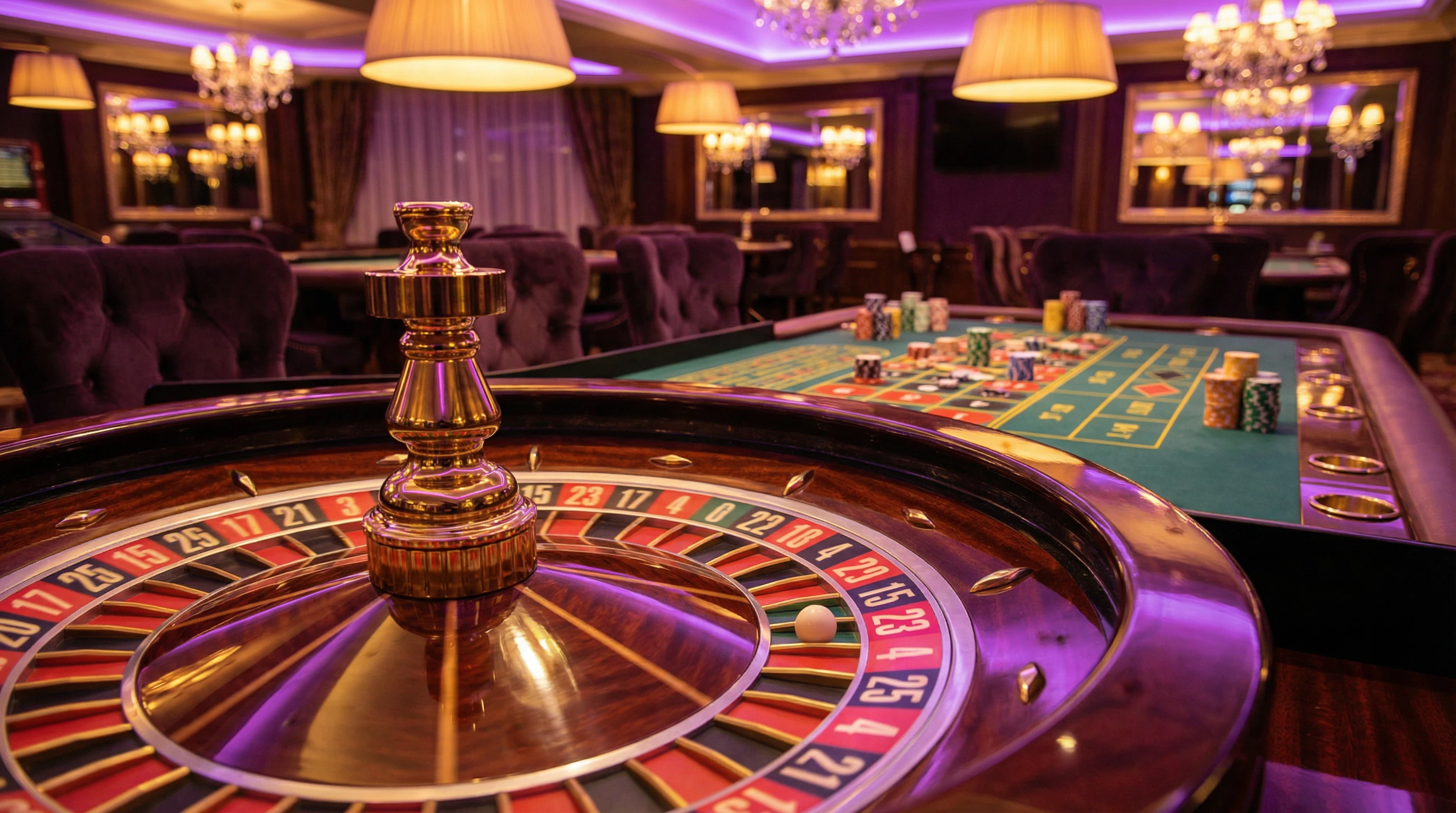 Ruleta europea girando con bola